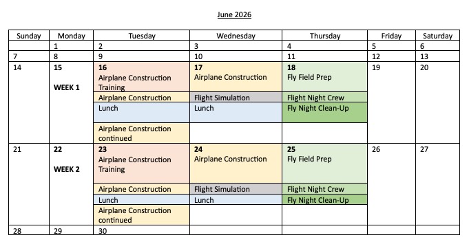 STEPS 2026 schedule for volunteers